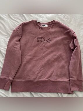 FILA women's purple Crewneck Sweatshirt with Embroidered Logo